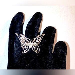 RARE AUTHENTIC TIFFANY & CO. STERLING SILVER LARGE BUTTERFLY RING!